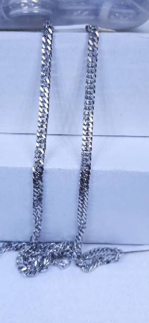 KALUNG RANTAI PADAT TITANIUM 60 CM WARNA EMAS MEWAH PRIA WANITA