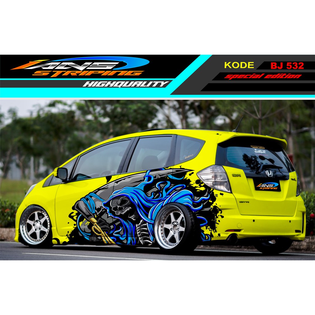 STICKER MOBIL JAZZ BRIO AGYA SIGRA YARIS / STIKER MOBIL SKULL / STICKER DECAL MOBIL TERBARU
