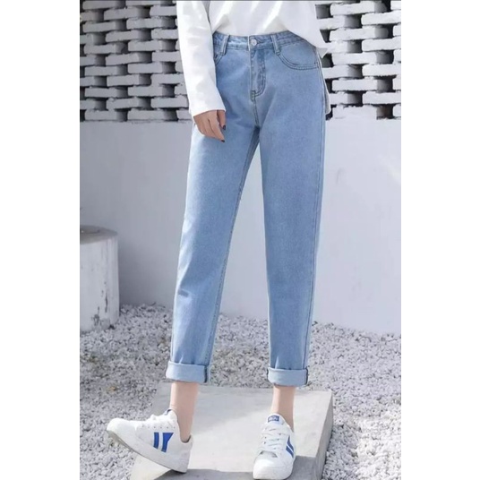 CELANA JEANS BOYFRIEND WANITA HIJAB / CELANA JEANS POLOS WANITA  / JEANS CEWEK TRENDING / CELANA JEA
