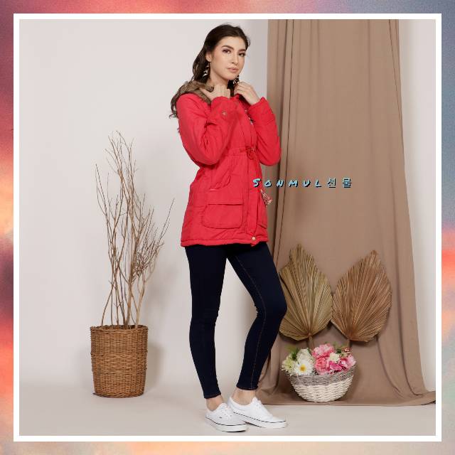 IMPORT WOMAN WINTER HOODIE VINTAGE COAT JAKET WANITA MUSIM DINGIN