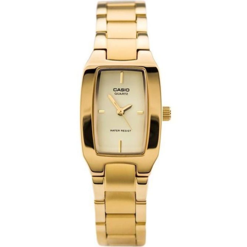 (Cod)Jam Tangan Wanita Casio Quartz Oval Strap Rantai/Stell (Dikirim Dari Jakarta)Laris