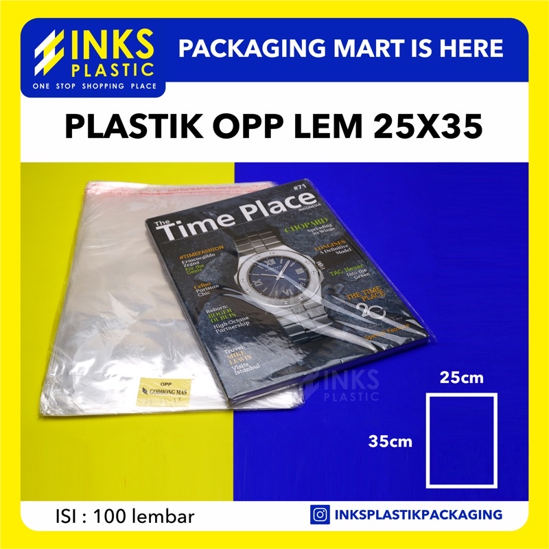 

PLASTIK OPP LEM/SEAL 25x35 (100 LEMBAR)