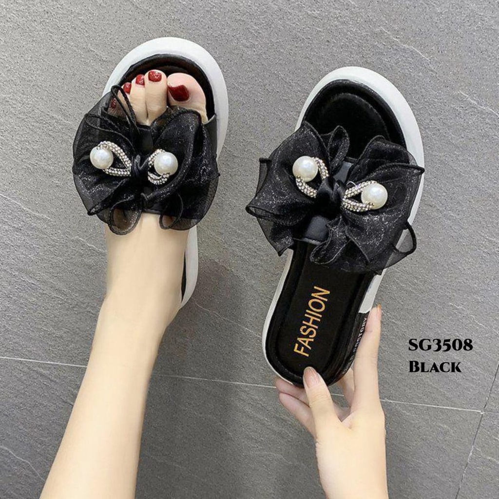 PRF Sandal Ribbon Mutiara Fashion Korea  SG3506