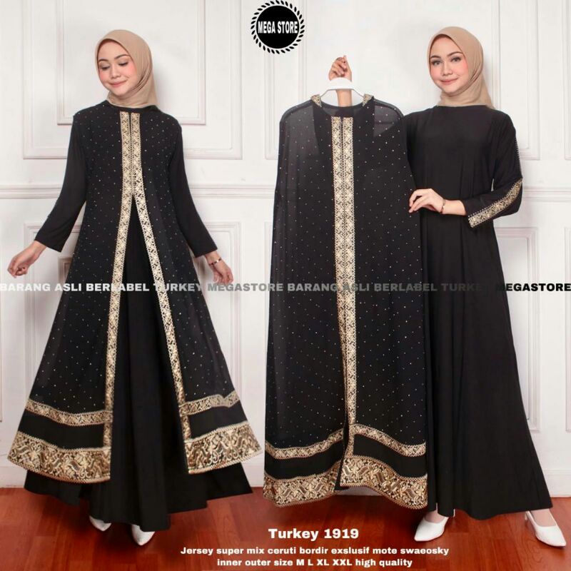New Baju Abaya Arab Jumbo Terbaru Dress Maxi Saudi Arabia Bordir Termurah Jubah Jumbo Muslim Best Se