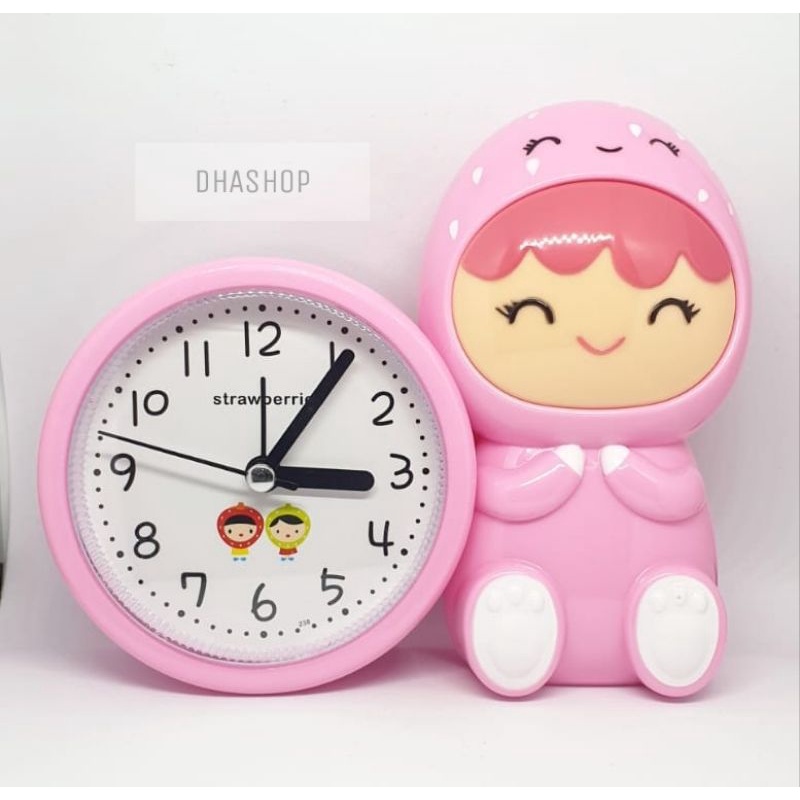 DHASHOP - Jam meja Weker Alarm Clock Karakter Lovely Apple