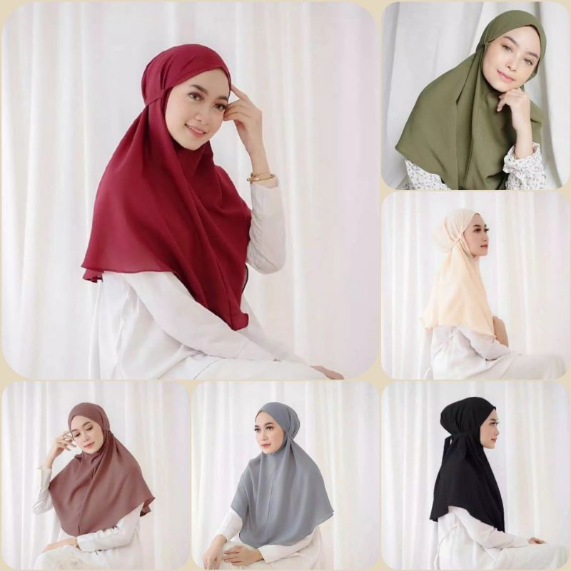 Hijab Bergo Maryam Diamond Italiano / Khimar Instan/Bergo maryam jumbo diamond / Jilbab Bergo Maryam