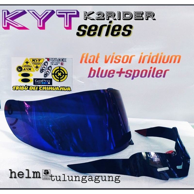 COD ⭐paket flat visor KYT Rc7 iridium gold /KYT k2r/ kyt r10 + spoiler KYT / gratis stiker