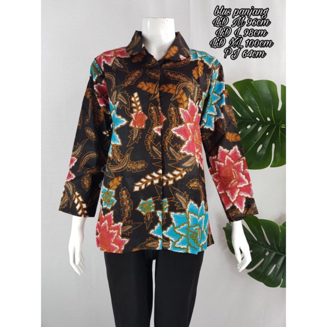 Blus batik solo baju batik solo atasan batik solo batik solo wanita blouse lengan panjang