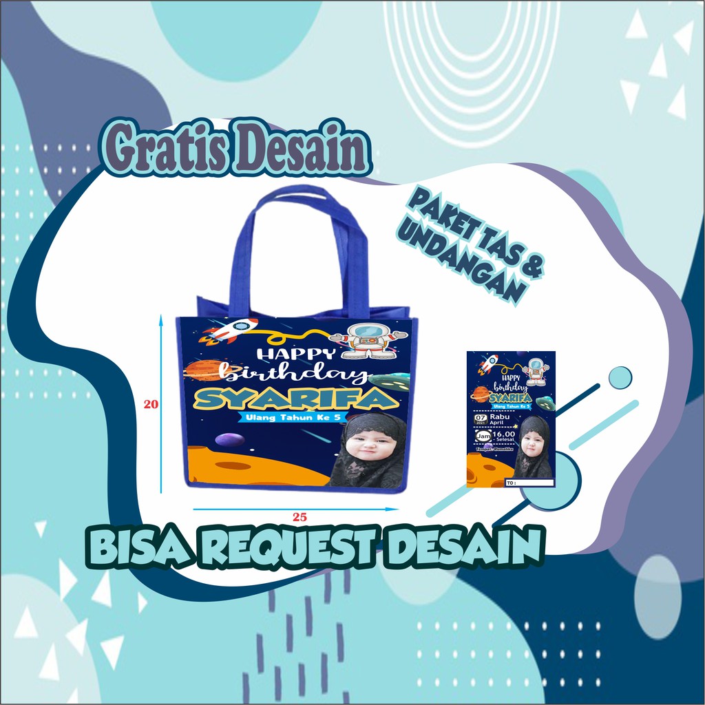

PAKET ULTAH B - TAS JINJING / GOODIE BAG DAN UNDANGAN ULANG TAHUN ANAK | BISA REQUEST DESAIN