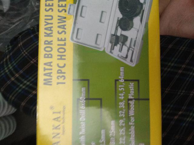 Holesaw Kit / Hole Saw Kit / Mata Bor Pelubang Kayu Nankai 13 Pcs