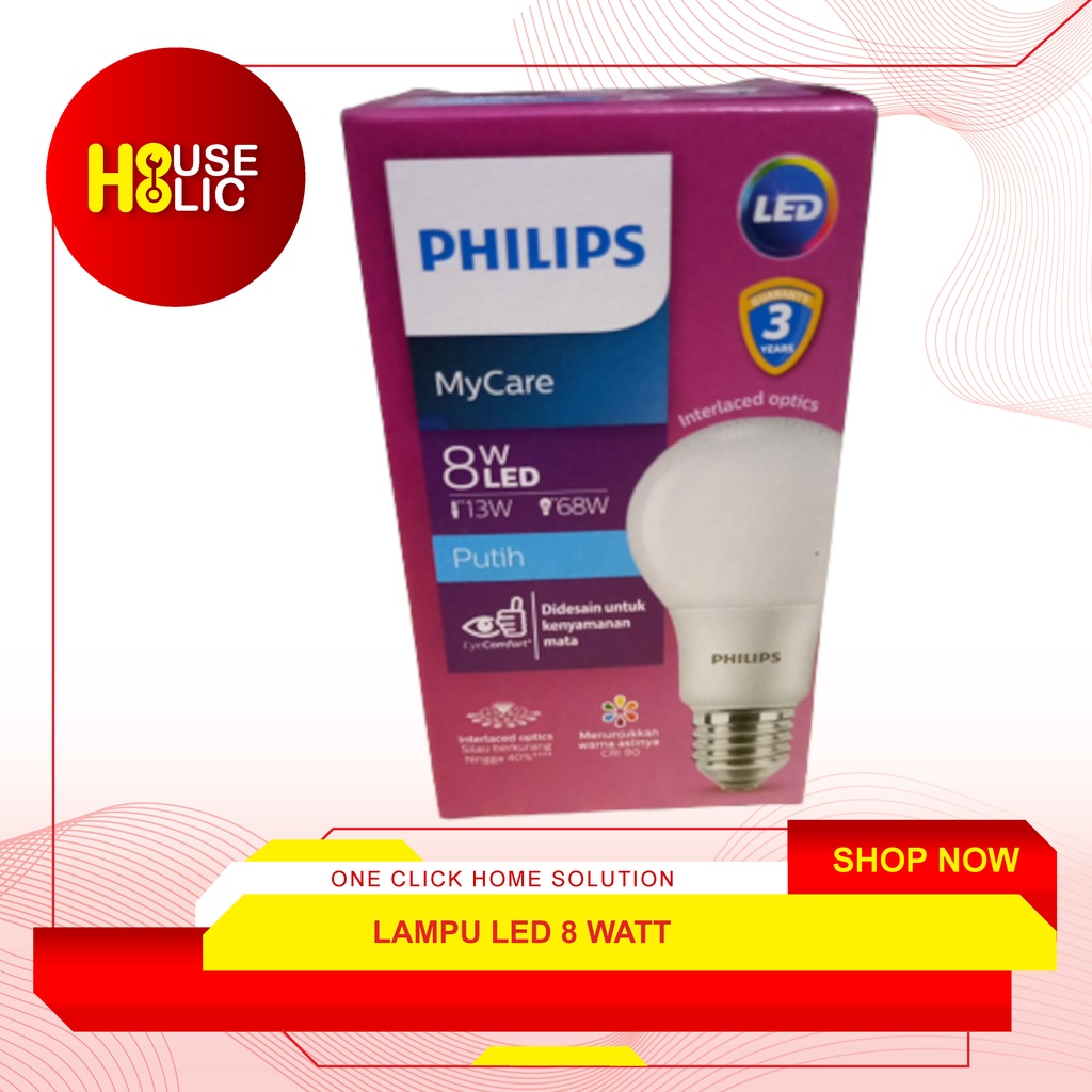 Philips Lampu LED MyCare 8W / Balon Lampu / Bohlam Lamp 8 Watt Bulb