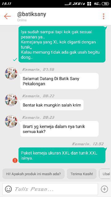 Batik Couple - Blouse Atasan Batik Motif Batik Seno Biru Pekalongan