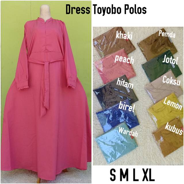 Gamis toyobo polos size S M L XL