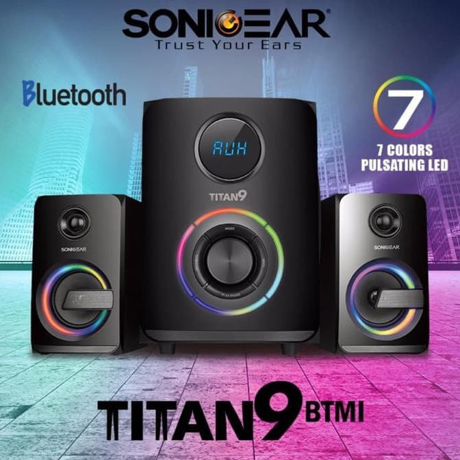 Super Sale Sonicgear Titan 9 BTMI - Multimedia Bluetooth Speaker- RGB LED Ready Stock