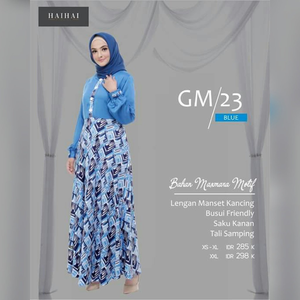 SALE Gamis dewasa haihai GM 23 S biru