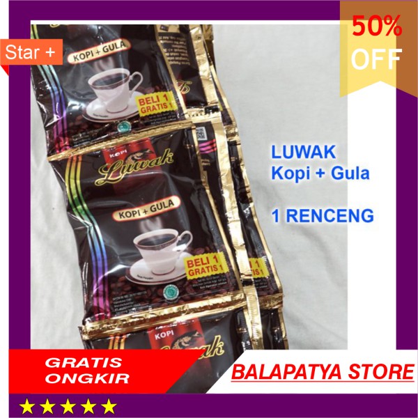 

BEST SELLER !!! Kopi LUWAK KOPI dan GULA 1 Renceng 10 Sachet -25g