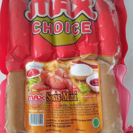 

MAX CHOICE Sosis Mini (Sosis Sapi dan Ayam) 500gr 10pcs