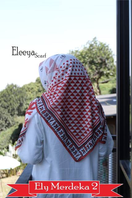 HIJAB SEGIEMPAT MERAH PUTIH M2 II  Eleeya Scarf