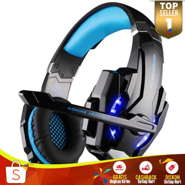 Headphone Headset Gaming LED YVSK Henset Hedphone Game Earphone Geming Gamers PC Laptop Murah Smartphone Henset HP Spiker Hedset