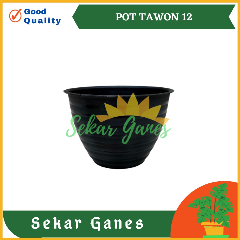 POT MDN 12 HITAM MOTIF TAWON - POT PLASTIK 12CM VAS POT BUNGA TAWON -  pot bunga AGLONEMA MURAH