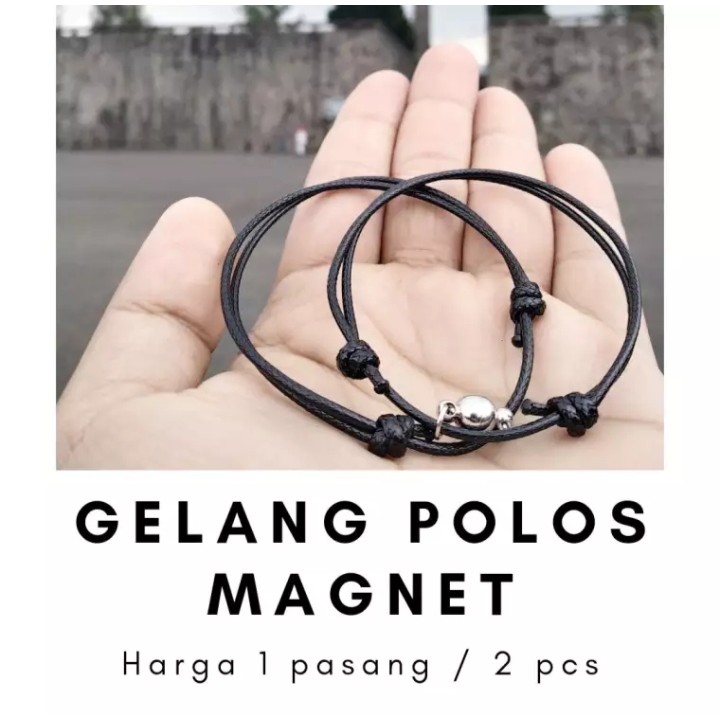 GELANG COUPLE POLOS MAGNET TALI ANTI AIR / GELANG MAGNETIC CLAPS COUPLE