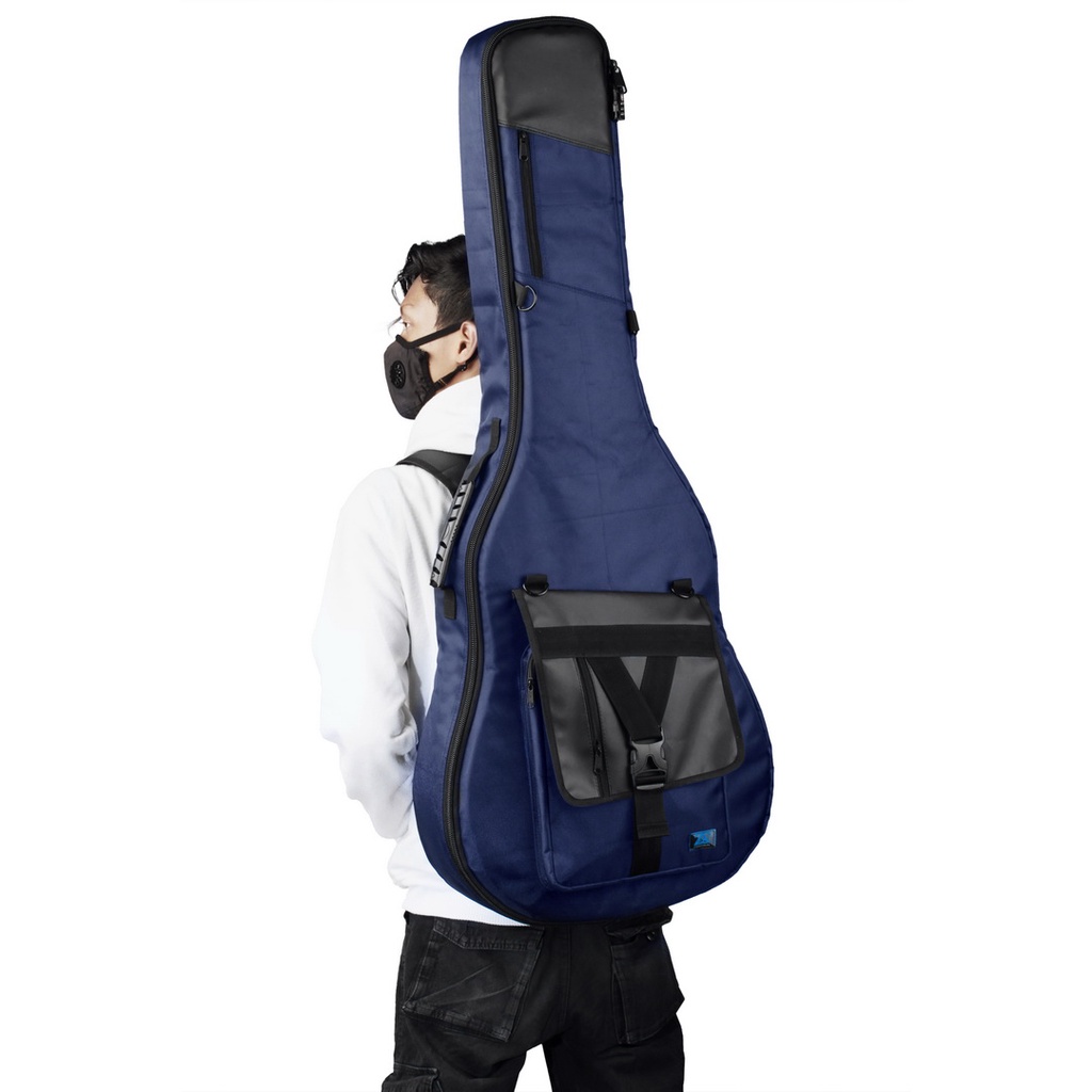 Zorc - Max | Tas Gitar Akustik Yamaha Apx 500ii 600 | Gigbag Acoustic Bass Navy
