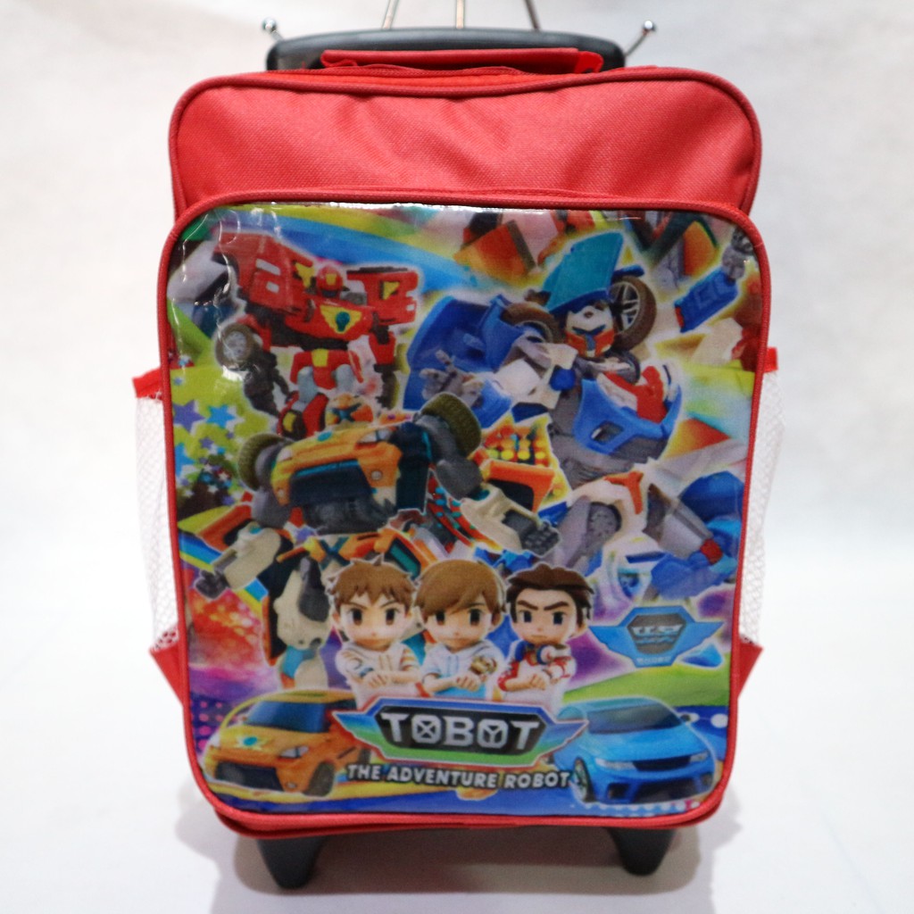Tas Troli Trolley Ransel Sekolah Anak Cowok / Laki laki Tobot Tas Koper Anak