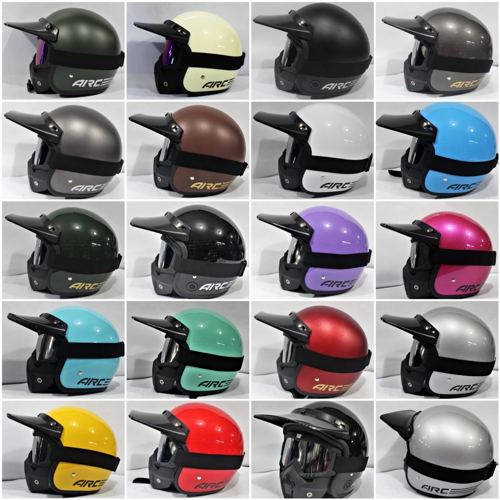 Helm Bogo Arc Classic Retro Diskon Dewasa Pria Dan Wanita Sni Terlaris Gogglas + Pat