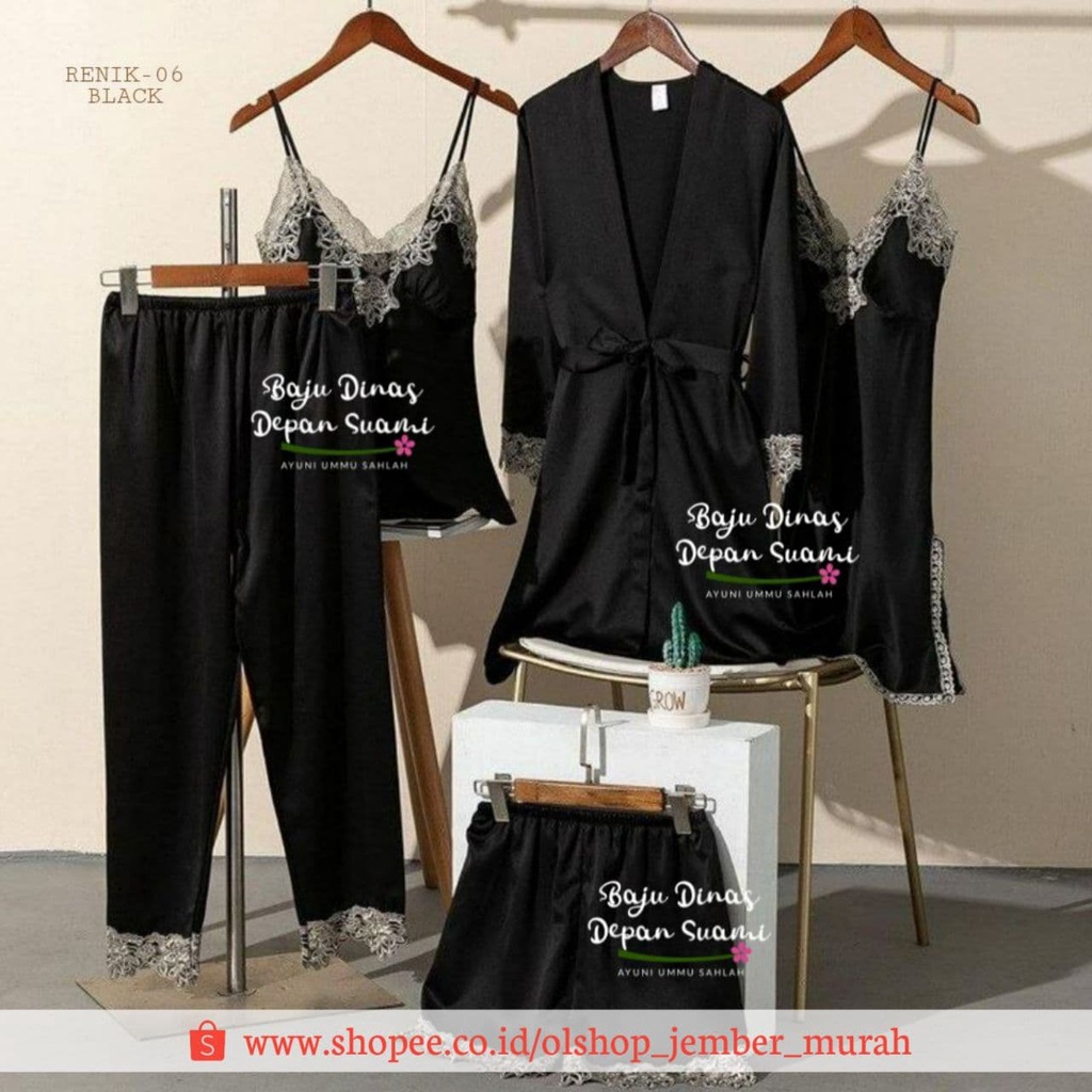 (BISA COD) Baju tidur sultan 5in1 Baju tidur elegant renik 06 bdds/ baju tidur premium quality