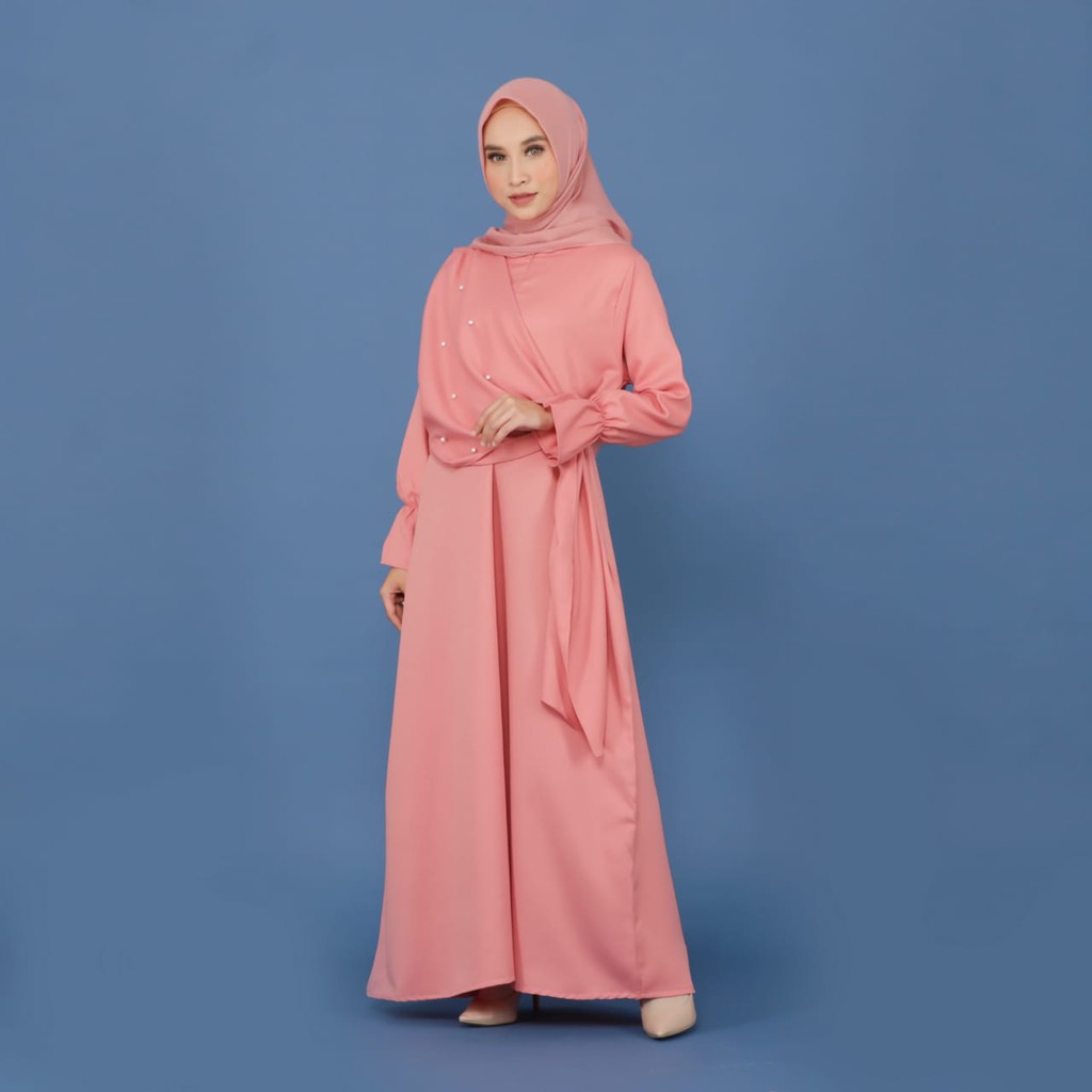 TokoMilkan - Dress Wanita Dewasa Muslim MUTIARA Bahan Moscrepe