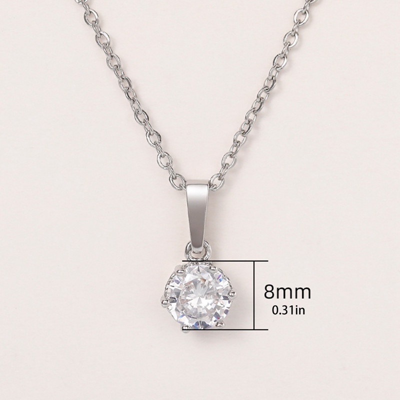 Kalung Liontin Cubic Zirconia Desain 6 Cakar Untuk Wanita