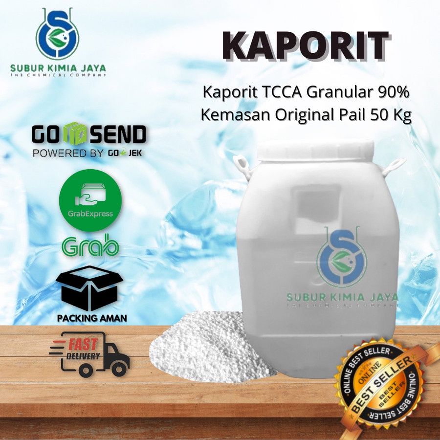 

Kaporit Granular 90 % / TCCA Granular 90% 1 Pail (50 KG) penjernih kolam berenang Premium