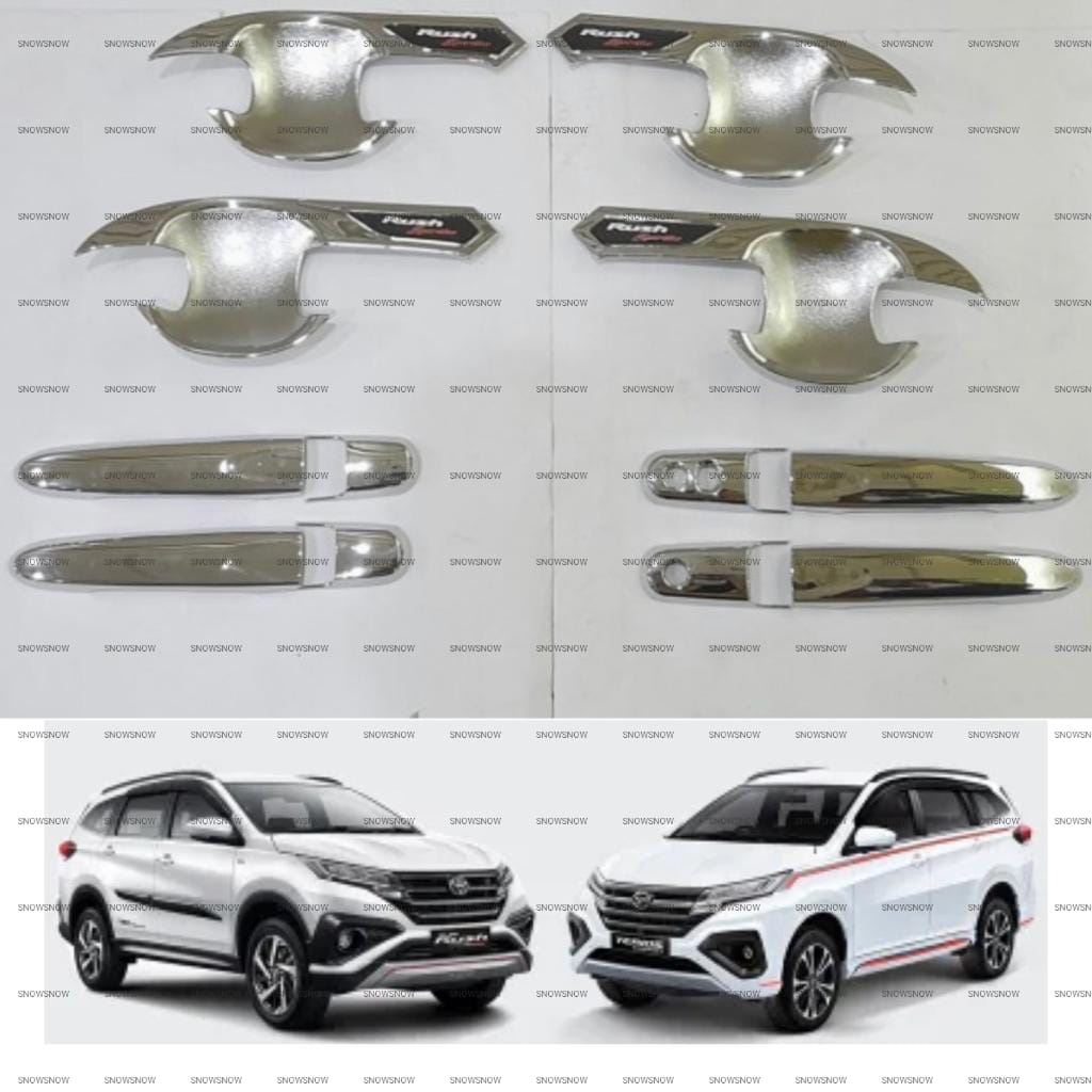 Paket Outer Handle Cover All New Rush Terios GR SPORT 2018 2022 Up Activo Hitam Chrome