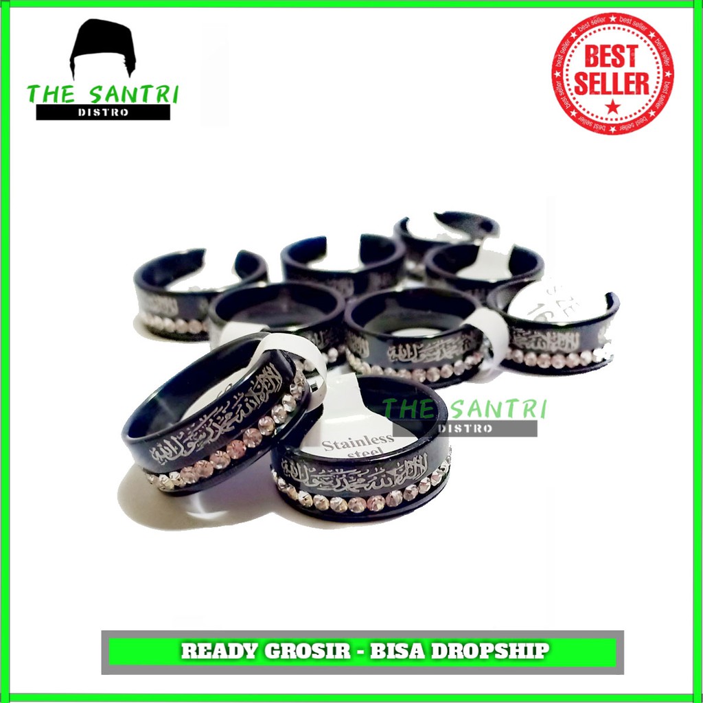 Cincin Tauhid Permata Hitam Emas Majelis