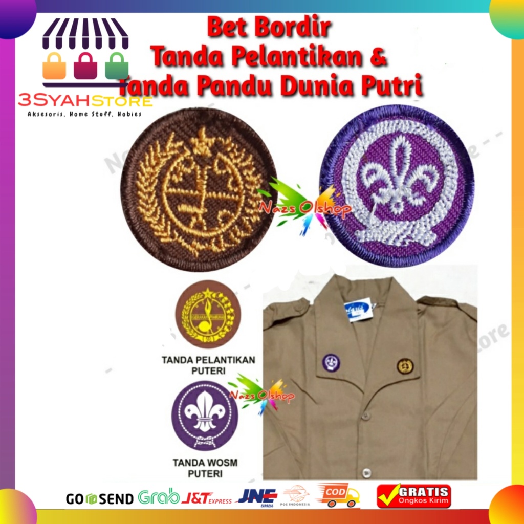 Jual Sepasang Bet Bordir Tanda Pelantikan Dan Tanda Pandu Dunia Wosm