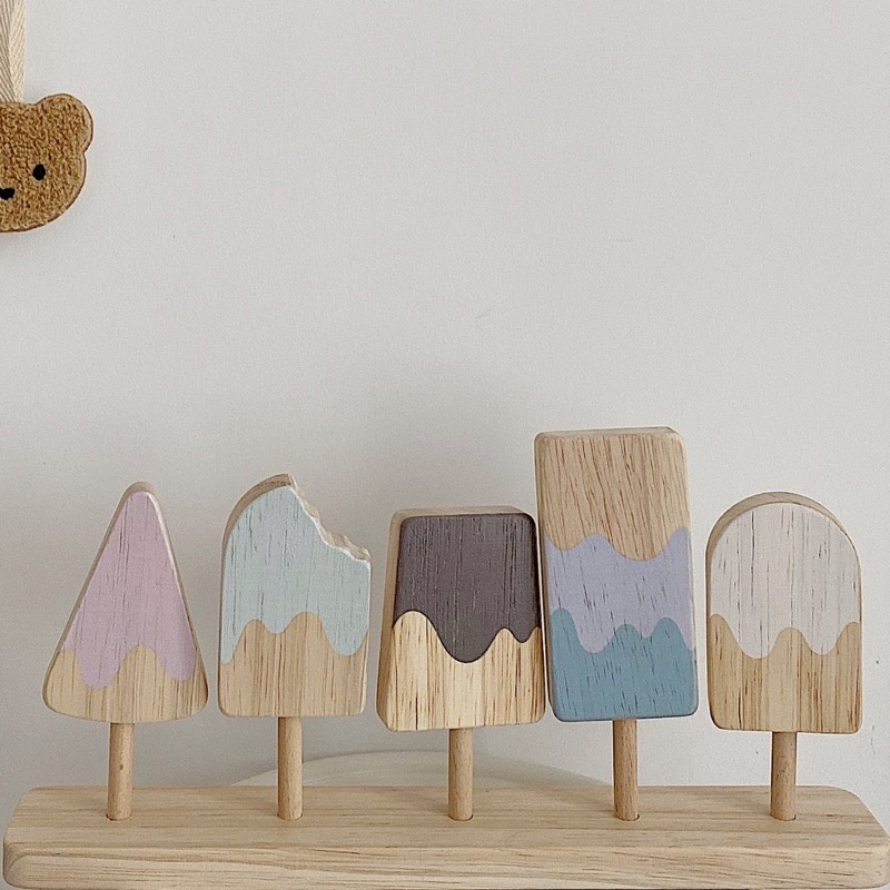 Wooden Ice Cream Stick Set Pretend Play Toys