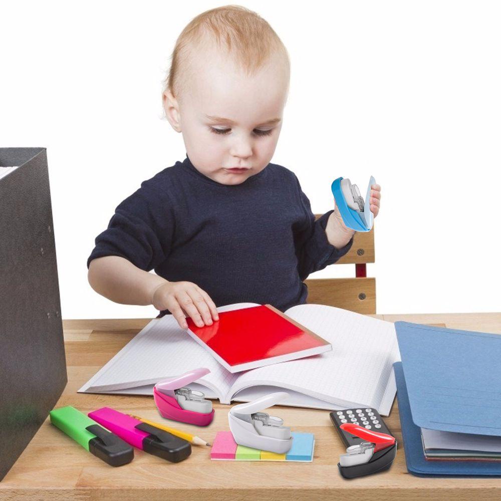 Lanfy Stapleless Stapler Nyaman Perlengkapan Kantor Warna Random Alat Tulis Sekolah Tanpa Staples
