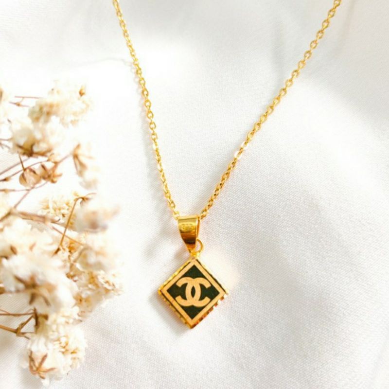 kalung Wanita Pendant Liontin Branded Korea Perhiasan Emas Asli Kad
