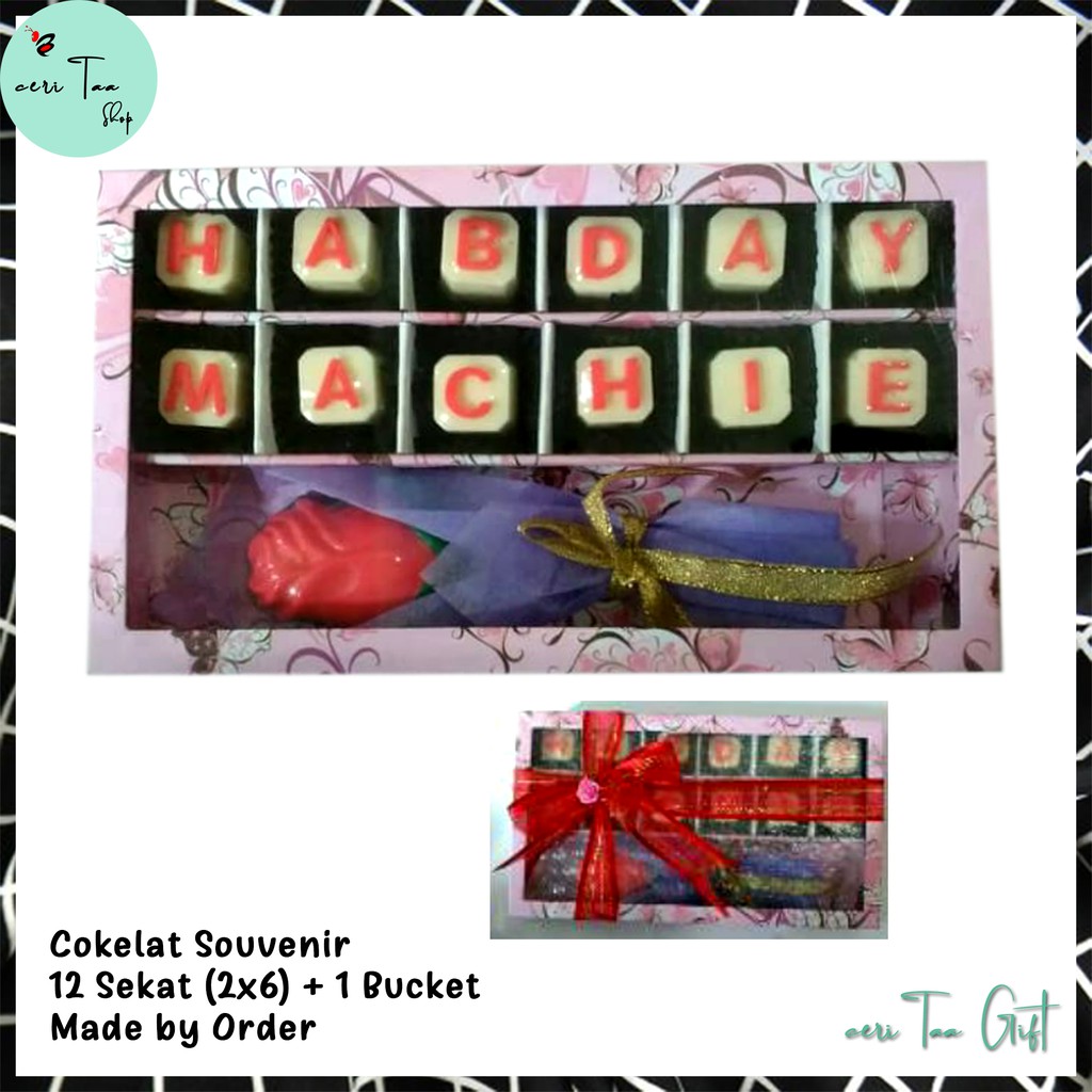 

Cokelat 12 Sekat 2x6 Bucket | Cokelat Souvenir | Cokelat Huruf | Cokelat Angka | Cokelat Bingkisan