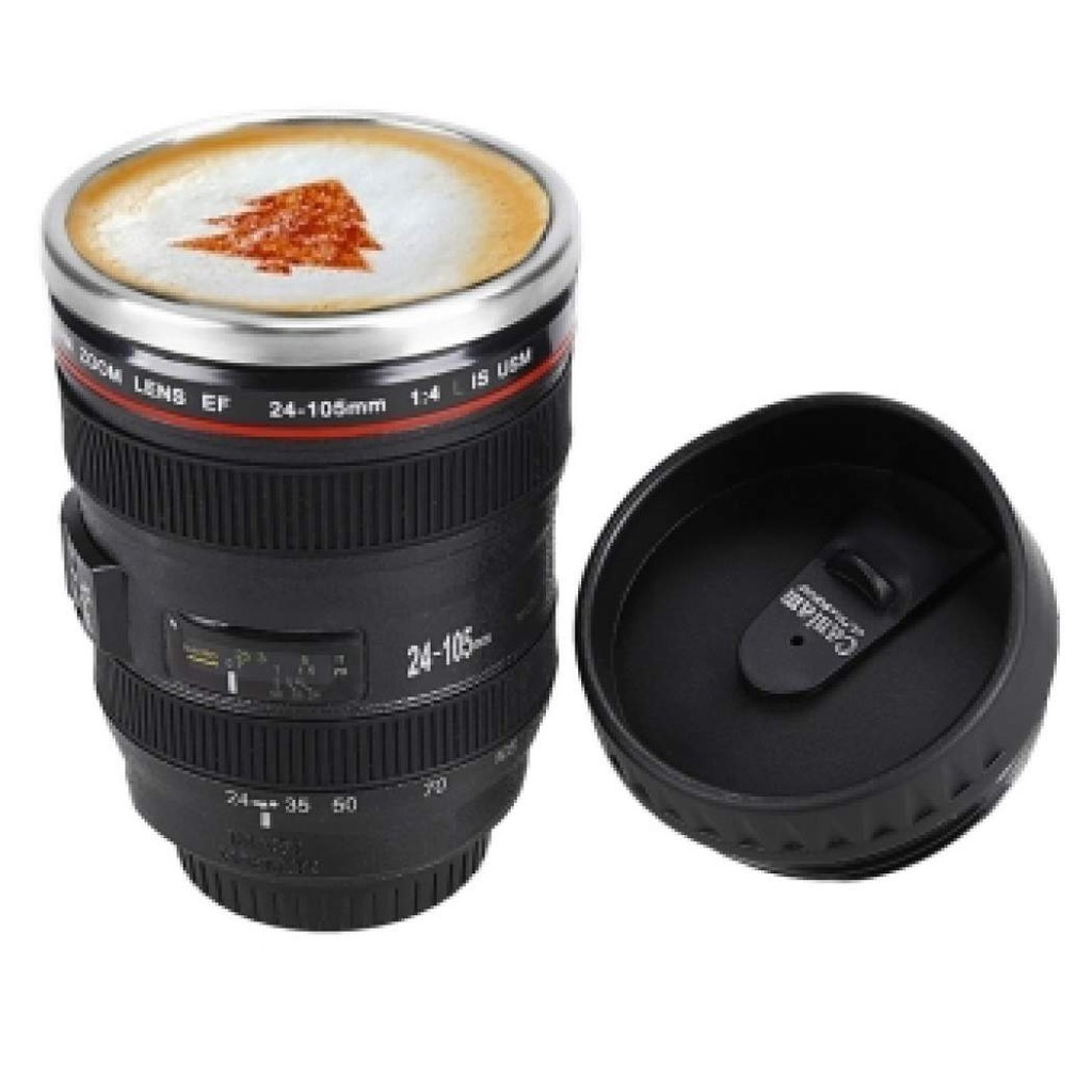 Gelas Mug Replika Lensa Kamera Ef 24-105Mm Tutup Fish Eye - hitam / mug kopi / mug unik