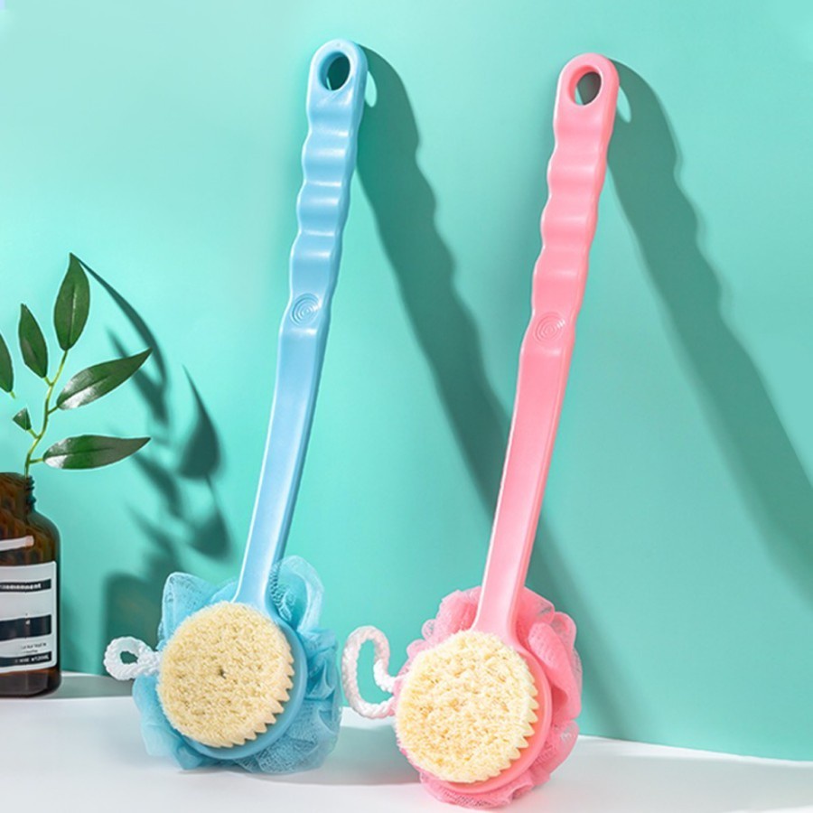 LT - [150 GR] 2 IN 1 Body Bath Brush / Tongkat Sikat Badan Punggung Mandi Spons Puff