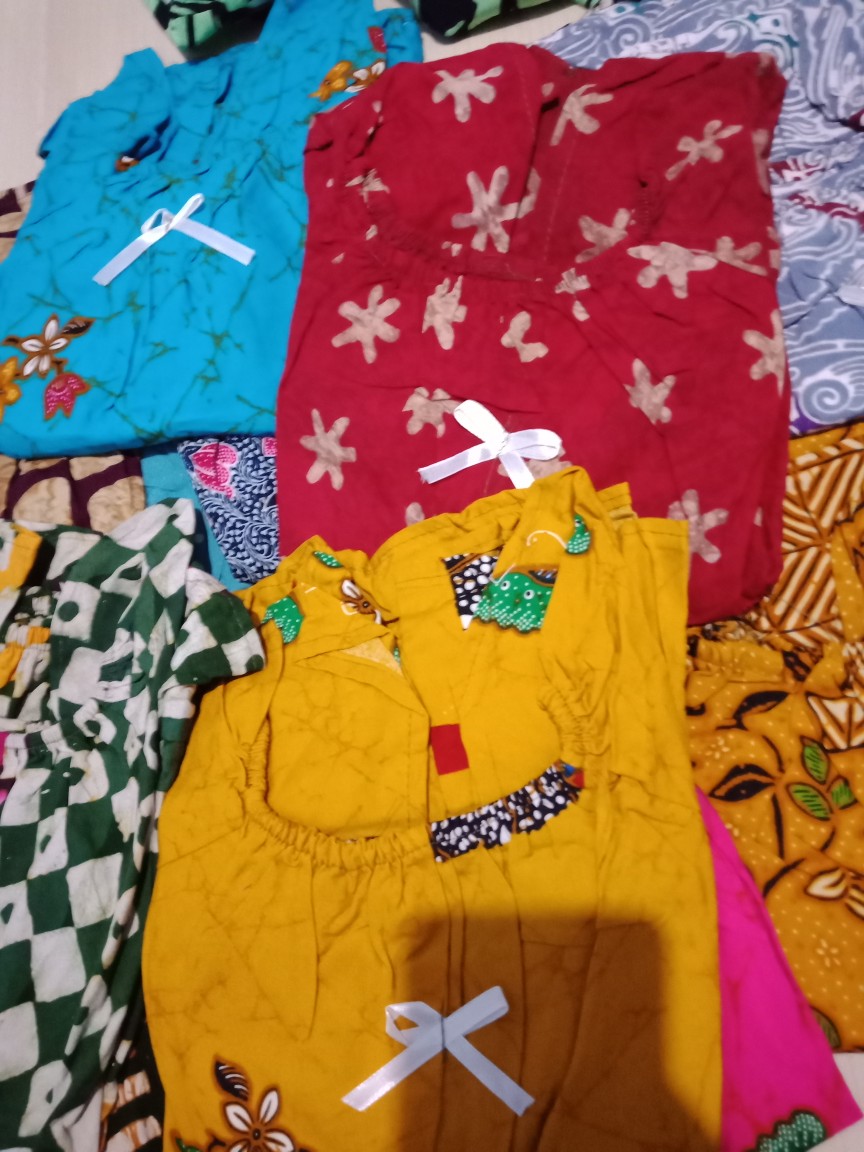 Setelan Anak/baju Tidur/baju Santai/baju Harian Anak/batik Anak/babydoll/stelan Usia 2 - 3,5 Tahun
