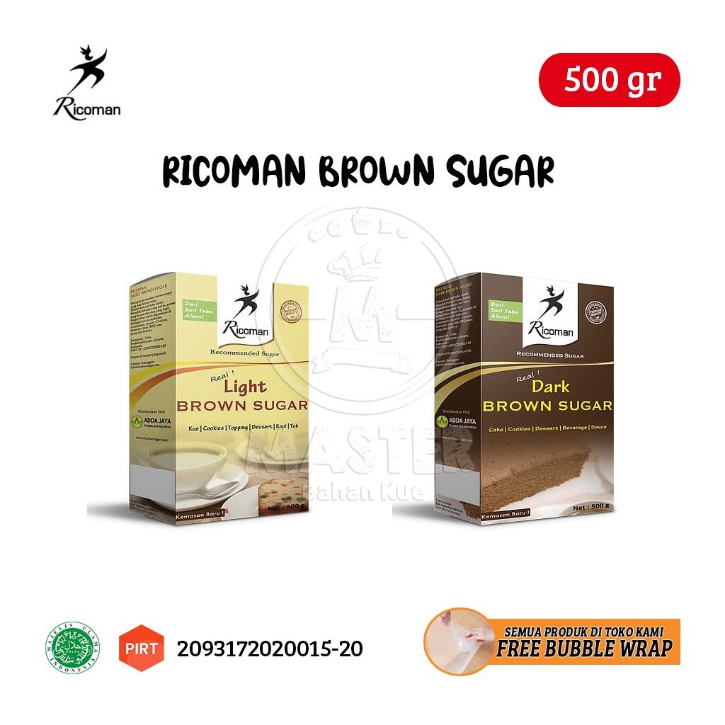 

Ricoman Brown Sugar Bubuk 500 gr [Light / Dark]