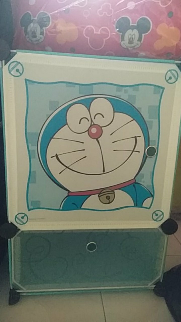 Shenar,lemari Plastik Baju Anak (1x2)/lemari Bedside Table/anti Air/rak Susun/lemari Mini 2 Pintu