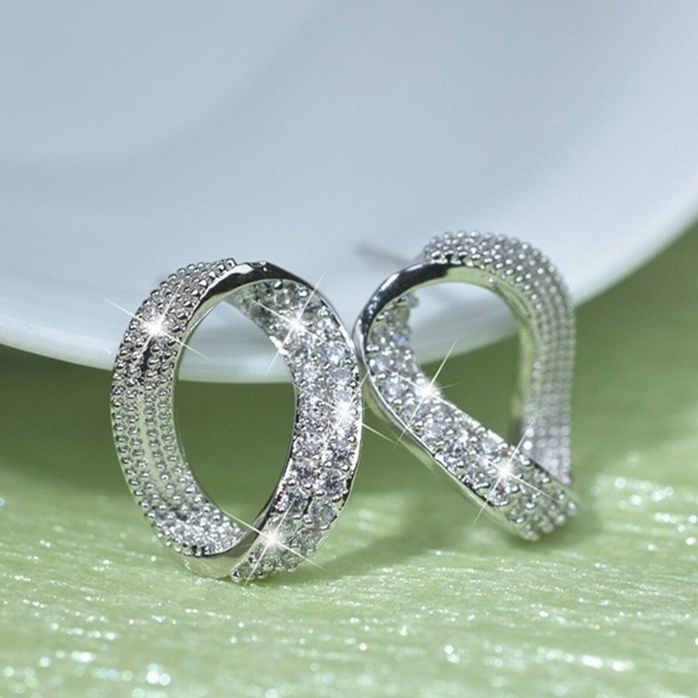 Hu Hu Hu Hu Hu Alat Bantu Pasang Kacamata♡ Anting Tusuk Wanita Desain Geometri Hias Cubic Zirconia Gaya Elegan Untuk Pestahadiah
