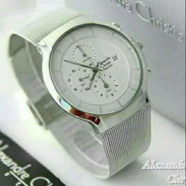 Jam Tangan Wanita Alexandre Christie Ac Silver pasir Ac 6245 Original
