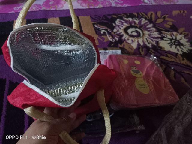 Era-store | Tas Bekal Lunch Cooler Bag Box Salur Makanan Aluminium Kotak Makan Ransel Anak