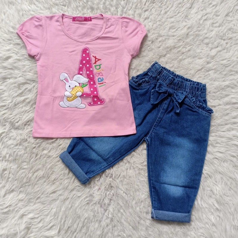 Baju Bayi Kaos Jeans set