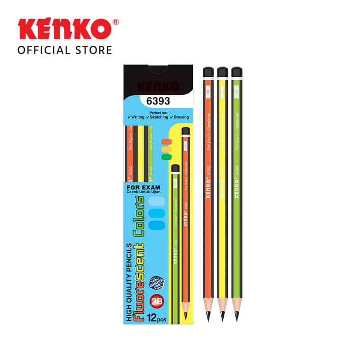 

Kenko Pencil 2B-6393 Fluorescent Mix Color 4 PCS