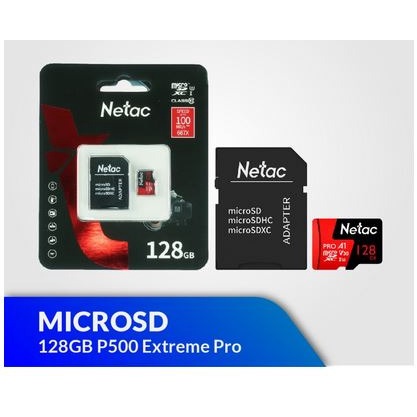 Netac MicroSD 128GB V30 A1 C10 P500 Extreme Pro Read speed 90-100MBs